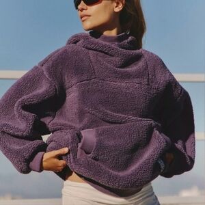 Free People Movement "Scout It Out" Fleece  Pullover Cowl/Hoodie Sz L Oversized